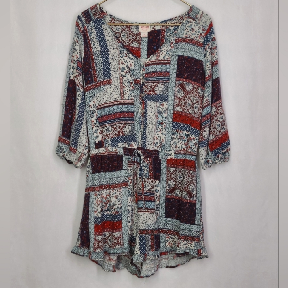 Mossimo, Patchwork Romper, XL Womens